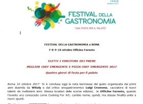 COMUNICATO STAMPA CHIUSURA- ROMA 7-8-9 E 10 OTTOBRE - IL FESTIVAL DELLA GASTRONOMIA